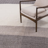 Everly wool cotton brown ivory rug
