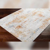 Giada Rug polyester white light grey caramel clay mustard aqua textile hand tufted staged view