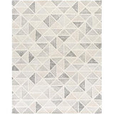 Harmony ivory grey geometric wool rug large