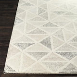 Harmony ivory grey geometric wool rug zoomed