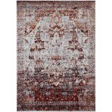 Jordan red faded traditional acrylic rug