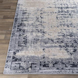 Westbury blue beige faded traditional rug zoomed
