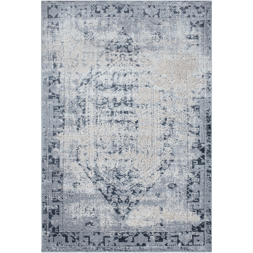 Westbury blue beige faded traditional rug