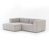 Carlita 2 piece light grey channelled sectional