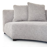Crescent grey linen upholstery sectional 2 piece
