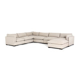 Wilcox 6-Piece Sectional + Ottoman Dove Grey Angled Frontview