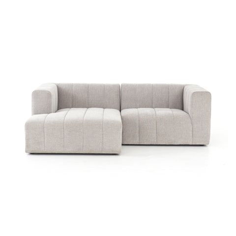 Carlita 2 piece light grey channelled sectional