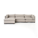 Wilcox 3-Piece Sectional + Ottoman Dove Grey Frontview