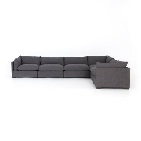 Wilcox 6-Piece Sectional Charcoal Angled Frontview
