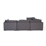 Wilcox 6-Piece Sectional + Ottoman Charcoal Backview