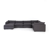Wilcox 6-Piece Sectional + Ottoman Charcoal Frontview