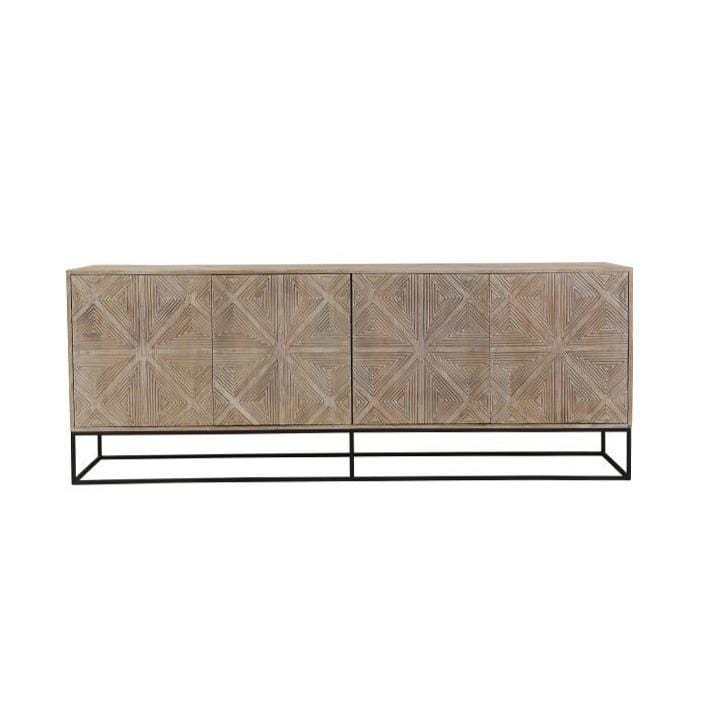 Blanche Sideboard made of mango wood and iron comes in Ivory White and Shadow Black