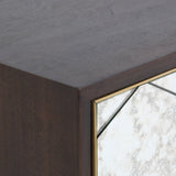 Jett Sideboard walnut exterior mirror drawers stainless steel handles corner