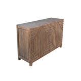 Mila Sideboard brown oak wood frame cabinets squared design