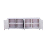 Owen sideboard made of pine wood comes in ghost white open view