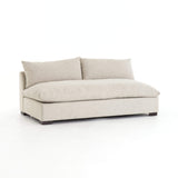 Roscoe cream performance fabric armless sofa