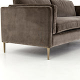 Elise 84" sofa velvet birch grey