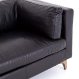 hatley top grain black mid-century sofa