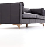 hatley top grain black mid-century sofa