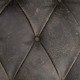 Parker distressed black leather tufted