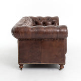 Remington brown leather tufted Chesterfield sofa