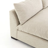Roscoe cream performance fabric armless sofa
