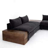 Roscoe charcoal performance fabric armless sofa