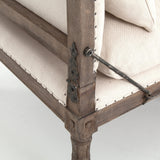 Van Buren ivory linen upholstery bench chaise