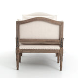 Van Buren ivory linen upholstery bench chaise
