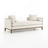 Venus off-white upholstery chaise angle view