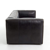 Virden black leather sofa