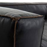Virden black leather sofa