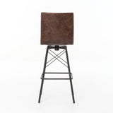 Asher Swivel Bar + Counter Stool distressed brown