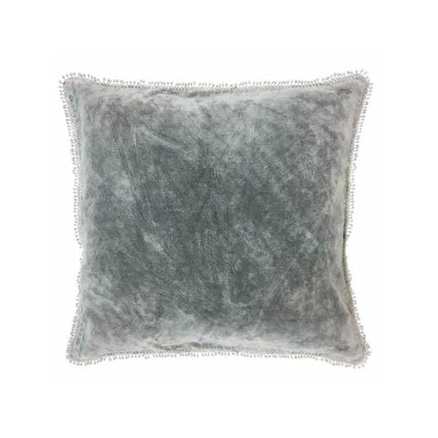 Faded velvet square pillow green