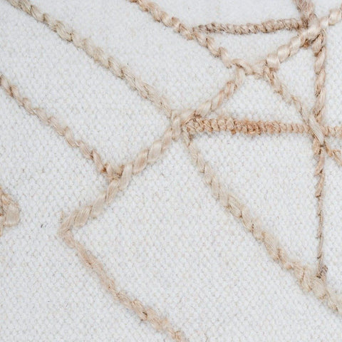 Jovie Pillow wool jute ivory light brown fabric geometrical design textile main view