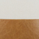Russet Leather Pillow cotton linen upholstery leather material ivory light brown fabric view