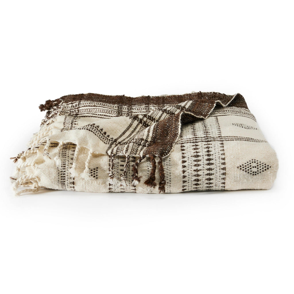Brown & Beam Textiles Wool Throw - Cream