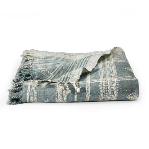 Brown & Beam Textiles Wool Throw - Sapphire Blue