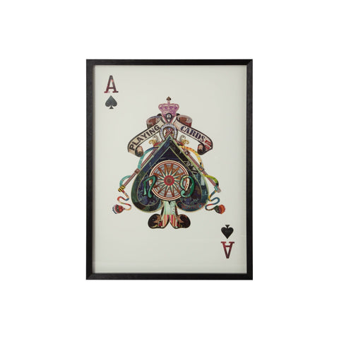 Rectangular Ace of Spades Paper Collage Wall Art Straight-on View